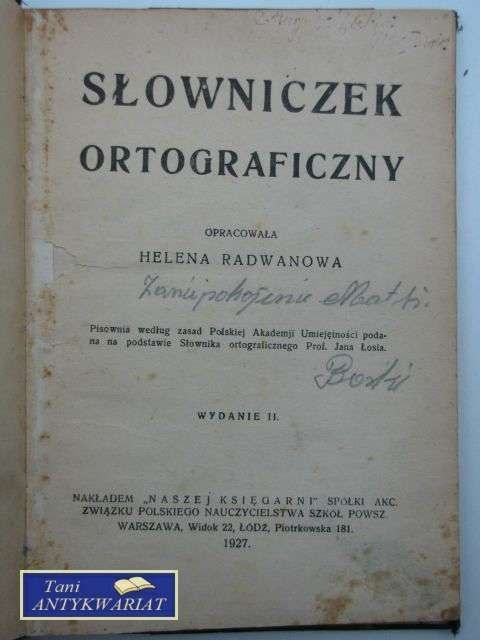 SŁOWNICZEK ORTOGRAFICZNY