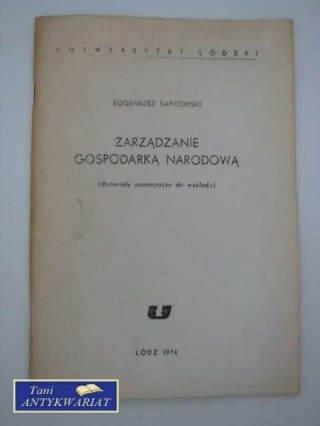 ZARZĄDZANIE GOSPODARKĄ NARODOWĄ