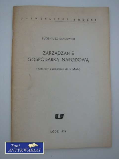 ZARZĄDZANIE GOSPODARKĄ NARODOWĄ