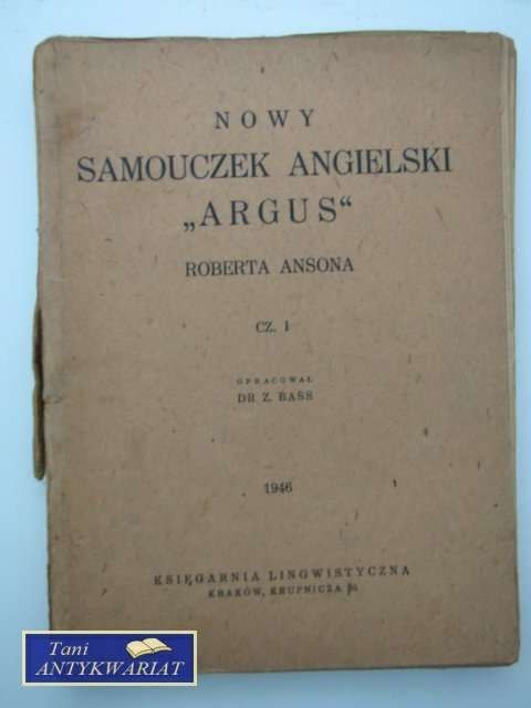 SAMOUCZEK ANGIELSKI 'ARGUŚ' wyd. 1946 rok