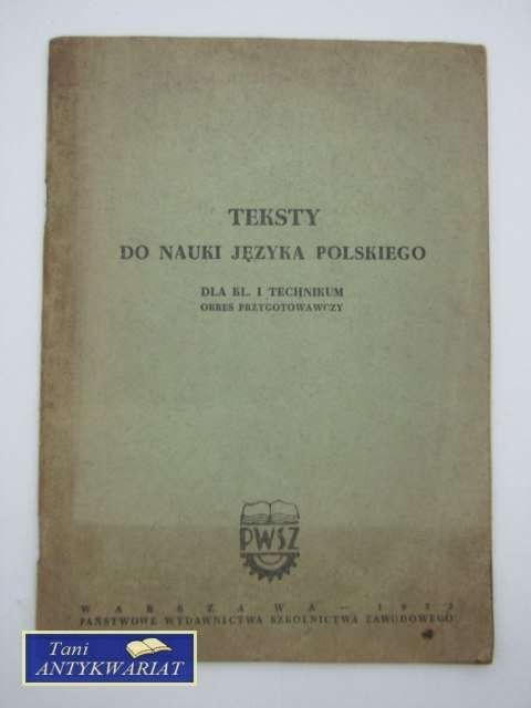TEKSTY DO NAUKI JĘZYKA POLSKIEGO