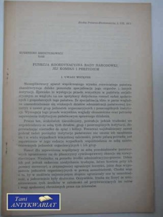 FUNKCJA KOORDYNACYJNA RADY NARODOWEJ, JEJ KOMISJI
