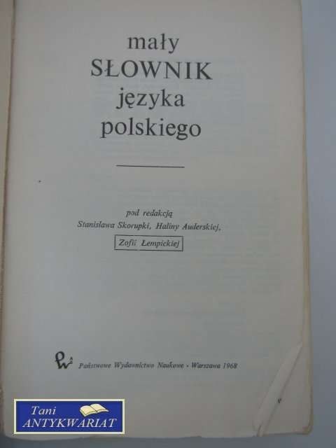 MAŁY SŁOWNIK JĘZYKA POLSKIEGO