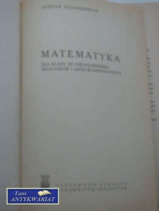 MATEMATYKA DLA KLASY 2 TECHNIKUM