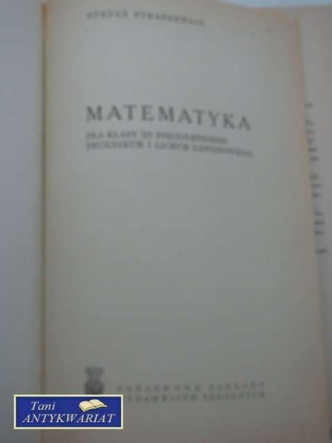 MATEMATYKA DLA KLASY 2 TECHNIKUM