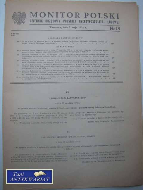 MONITOR POLSKI nr 14