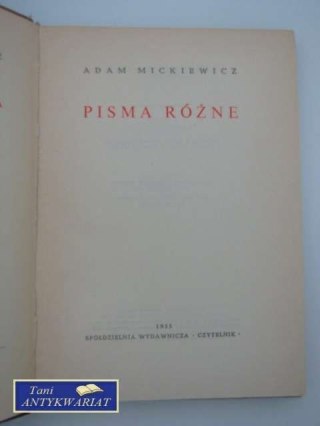 PISMA RÓŻNE