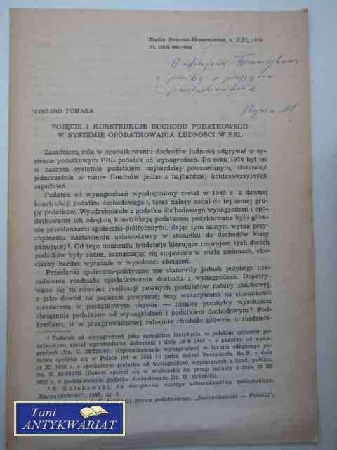 POJĘCIE I KONSTRUKCJE DOCHODU PODATKOWEGO W SYS