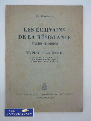 LES ECRIVAINS DE LA RESISTANCE
