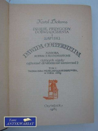 DZIEJE PRZYGODY DOŚWIADCZENIA DAVIDA COPPERFIELDA t.1