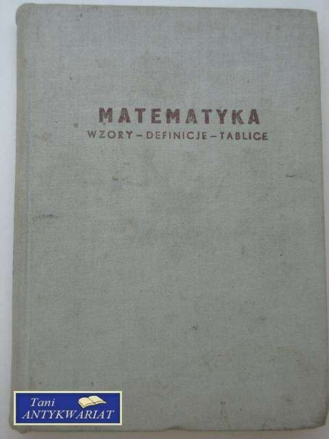 MATEMATYKA WZORY DEFINICJE TABLICE