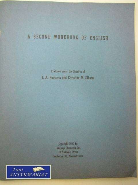 A SECOND WORKBOOK OF ENGLISH