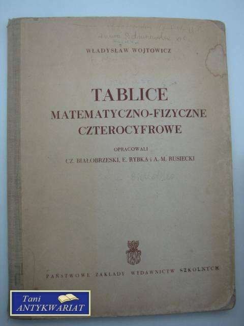 TABLICE MATEMATYCZNO- FIZYCZNE