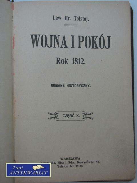 WOJNA I POKÓJ ROK 1812