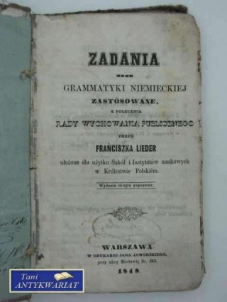 ZADANIA GRAMMATYKI NIEMIECKIEJ