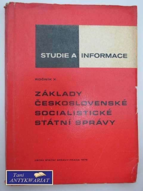 ZAKLADY CESKOSLOWVENSKE SOCIALISTICKE STATNI SPRAVY ZAKLADY CESKOSLOWVENSKE SOCIALISTICKE STATNI SPRAVY