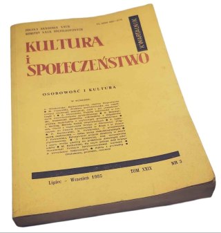 KULTURA I SPOŁECZEŃSTWO Kwartalnik 8-9 1985 rok Tom 29