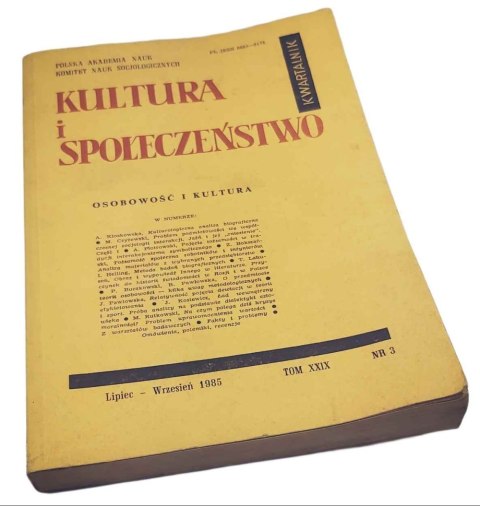 KULTURA I SPOŁECZEŃSTWO Kwartalnik 8-9 1985 rok Tom 29