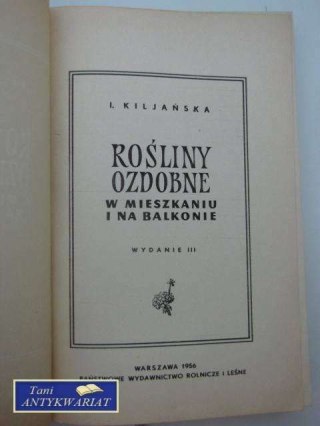 ROŚLINY OZDOBNE W MIESZKANIACH I NA BALKONACH