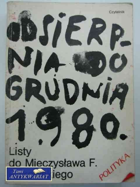 OD SIERPNIA DO GRUDNIA 1980