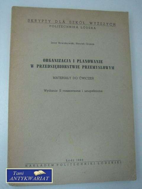 ORGANIZACJA I PLANOWANIE W PRZEDSIĘBIORSTWIE
