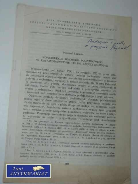 KONSTRUKCJE DOCHODU PODATKOWEGO