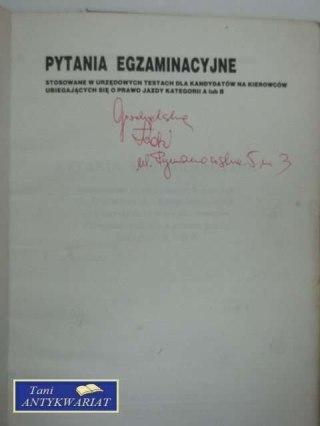 PYTANIA EGZAMINACYJNE DLA KIEROWCÓW