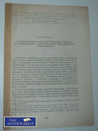 Z PROBLEMATYKI CHARAKTERU PRAWNEGO