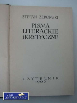 PISMA LITERACKIE I KRYTYCZNE