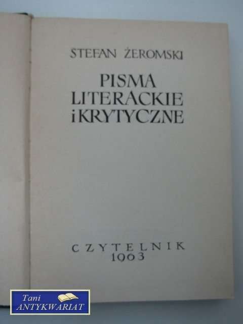 PISMA LITERACKIE I KRYTYCZNE