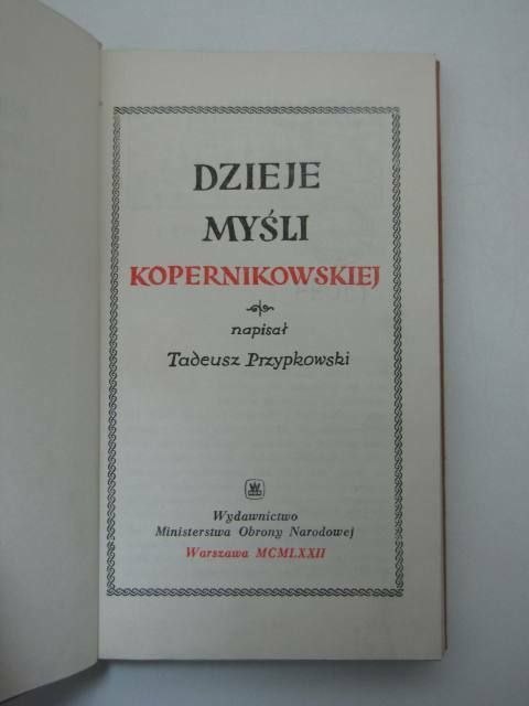 DZIEJE MYŚLI KOPERNIKOWSKIEJ