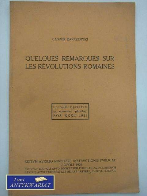 QUELQUES REMARQUES