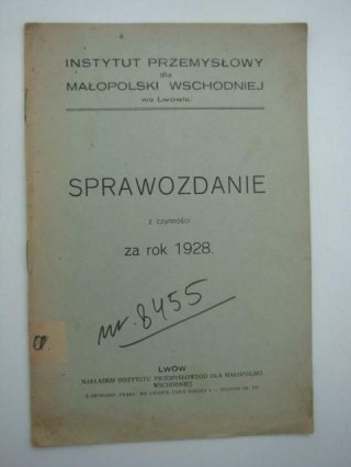 SPRAWOZDANIE Z CZYNNOŚCI ZA ROK 1928