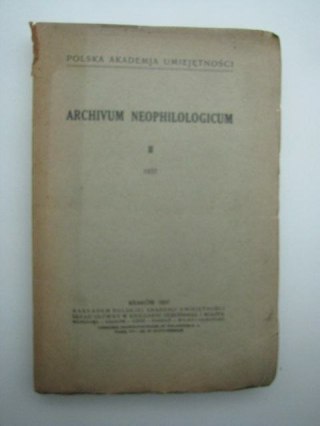 ARCHIVUM NEOPHILOLOGICUM