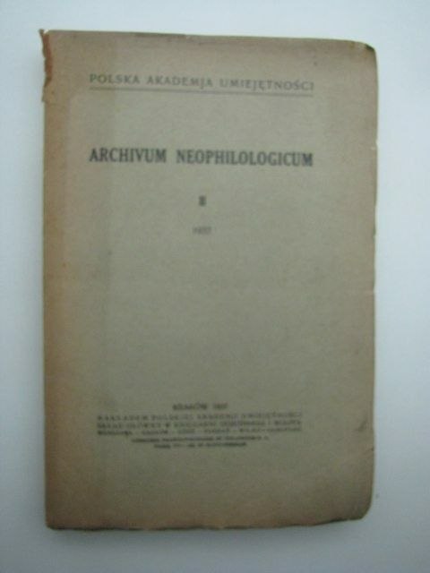 ARCHIVUM NEOPHILOLOGICUM