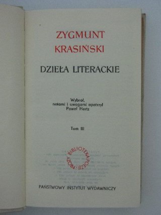DZIEŁA LITERACKIE TOM III