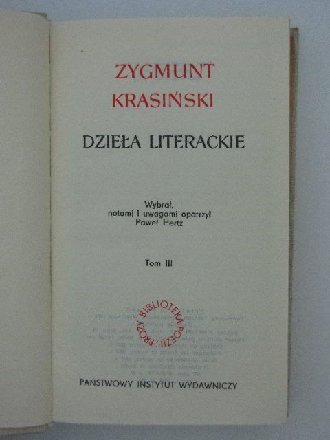 DZIEŁA LITERACKIE TOM III