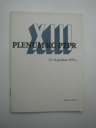 XIII PLENUM KC PZPR