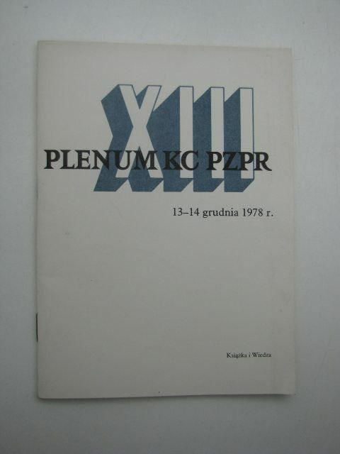XIII PLENUM KC PZPR
