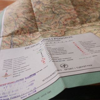 Beskid Niski i Pogórze mapa turystyczna wyd. 1976 rok.
