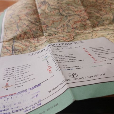 Beskid Niski i Pogórze mapa turystyczna wyd. 1976 rok.