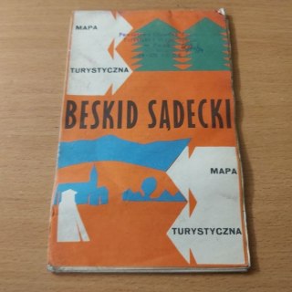 Beskid Sądecki mapa turystyczna wyd. 1974 rok.