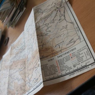 Góry Świętokrzyskie mapa z 1964 roku.