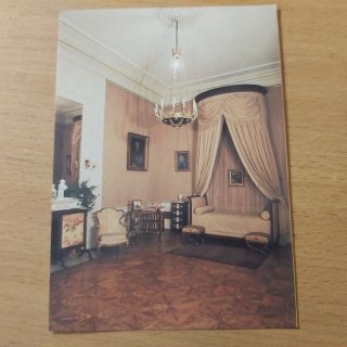 Łańcut muzeum zamek z XVII wieku pocztówka. Sypialnia Księżnej Marszałkowej.