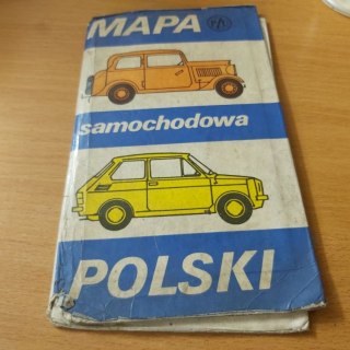 Mapa samochodowa Polski wyd 1973 rok