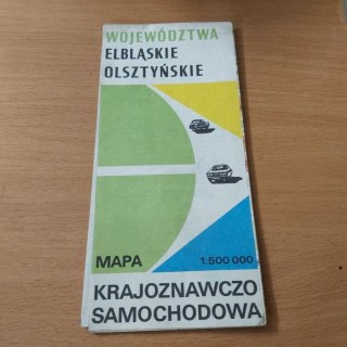 Województwa Elbląskie Olsztyńskie mapa krajoznawczo samochodowa