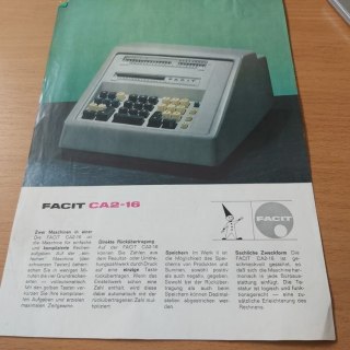 Facit CA2-16 broszura reklamowa z lat 60