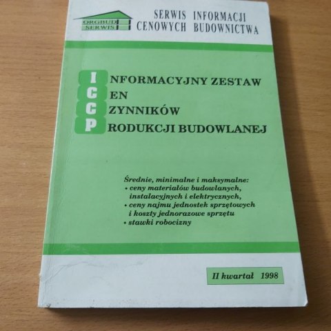 Informacyjny zestaw cen czynników produkcji budowlanej