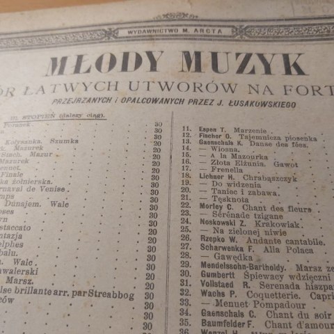 Młody muzyk "pieśń bez słów" es dur