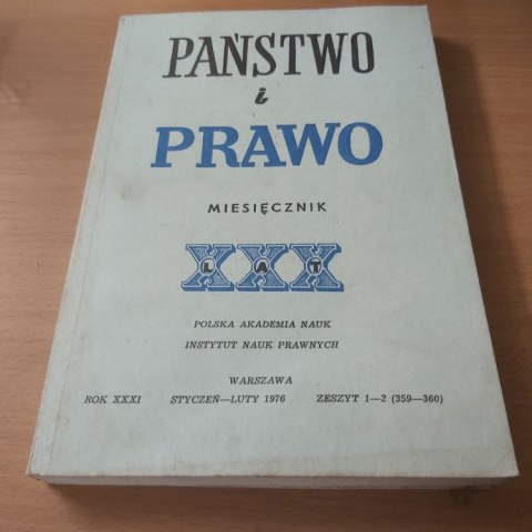 Państwo i Prawo miesięcznik styczeń-luty 1976 roku. Zeszyt 1-2